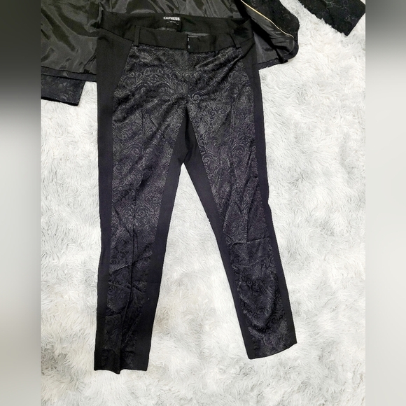 Express All Black Jacquard Suit – Blazer & Ankle Pants, Small - Picture 4 of 4